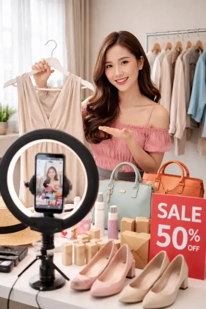 Di cari live streamer olshop pria / wanita boleh