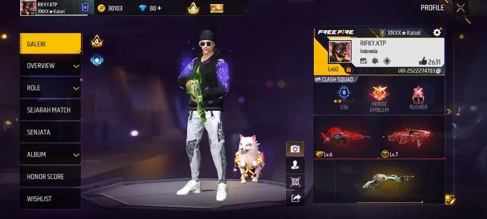 jual akun ff lumayan sultan