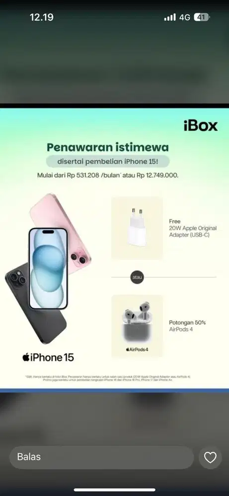 Cicilan iPhone 15 128 cukup ktp aja promo bisa 0% free 1-2 c cicilan