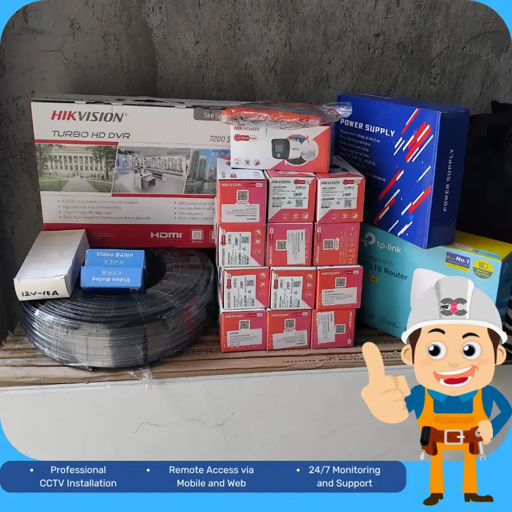 PAKET CCTV HIKVISION, PAKET 8 KAMERA, GARANSI RESMI