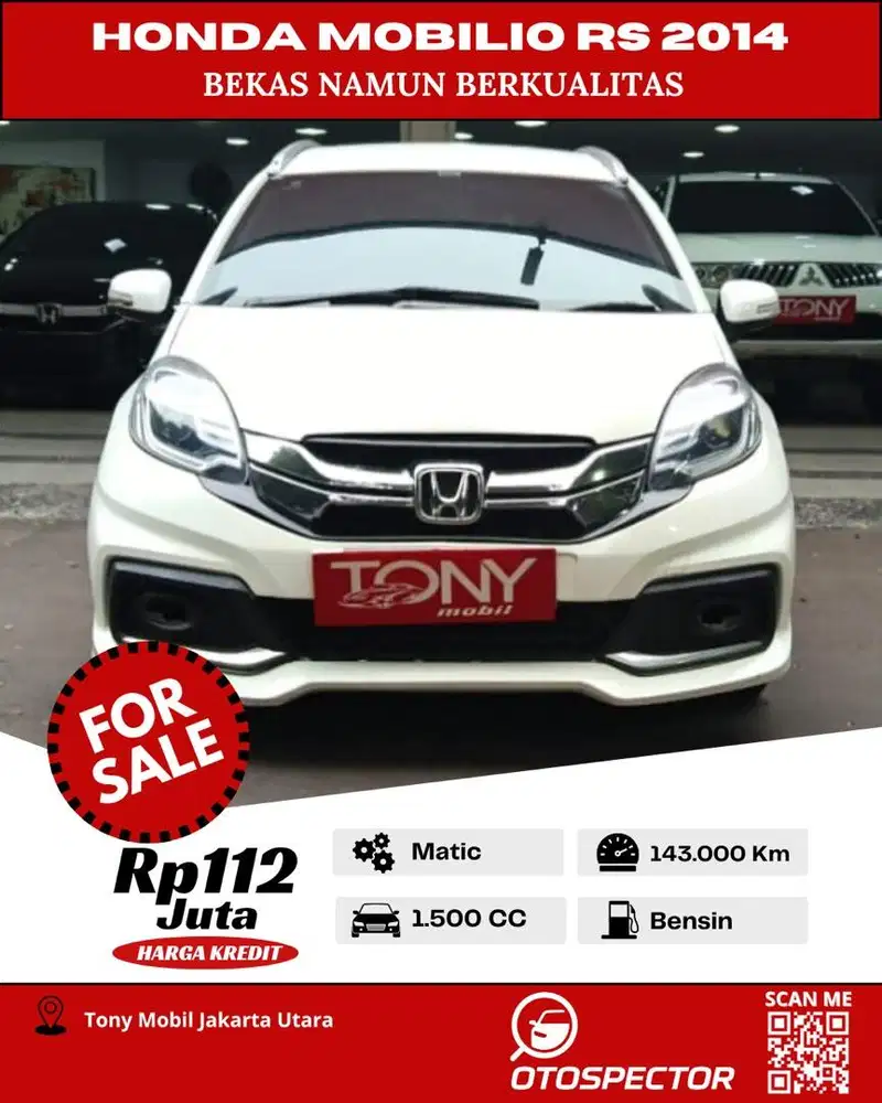 #Tony Mobil# Honda Mobilio RS CVT 2014 Putih