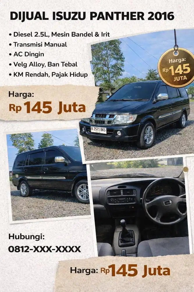 DIJUAL ISUZU PANTHER 2.5 LM TURBO TAHUN 2016
