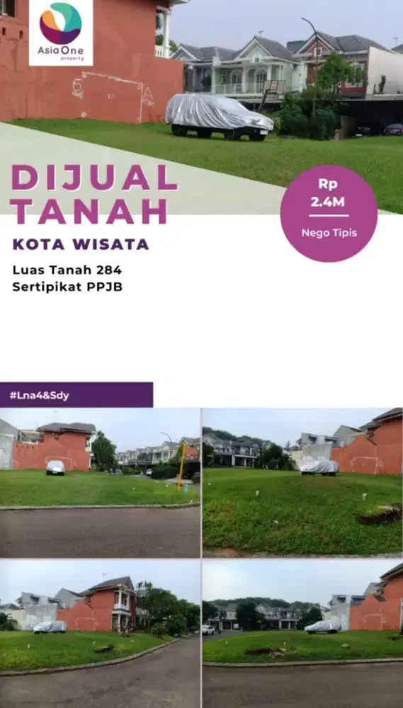 Dijual cepat kavling hook diperumahan kota wisata Cibubur