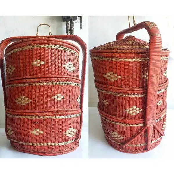 Original Super jumbo vintage anyaman rotan Cina peranakan tenong