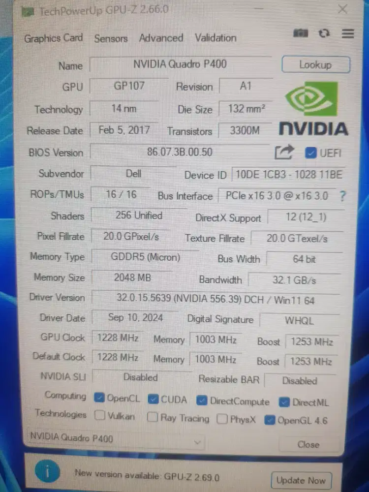 VGA Quadro P400 DDR5