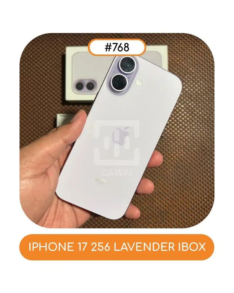 #768 Iphone 17 Lavender 256 Ibox Garansi 05 November 2026 BH 99%