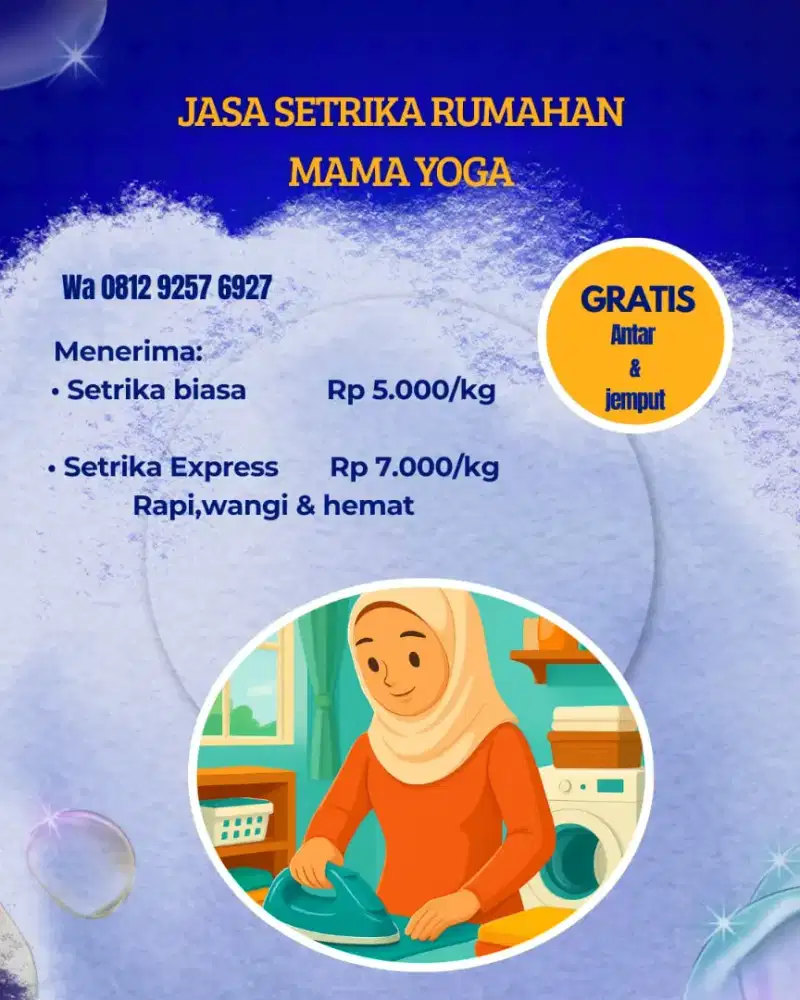 Jasa laundry dan setrika kiloan