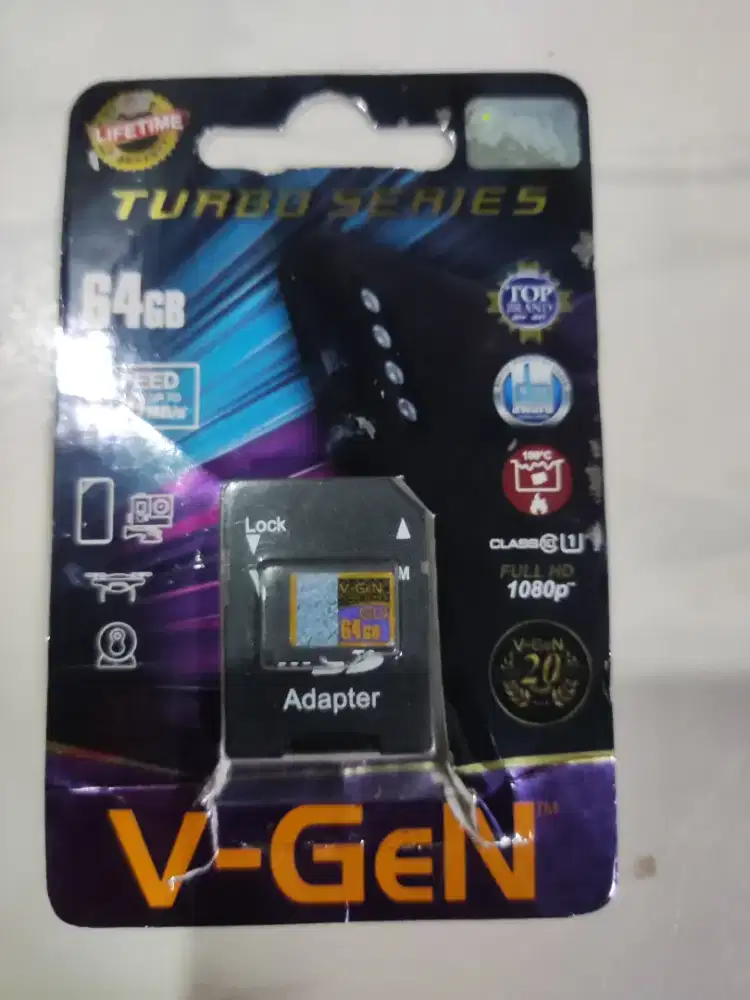Micro sd vgen 64gb original real capacity
