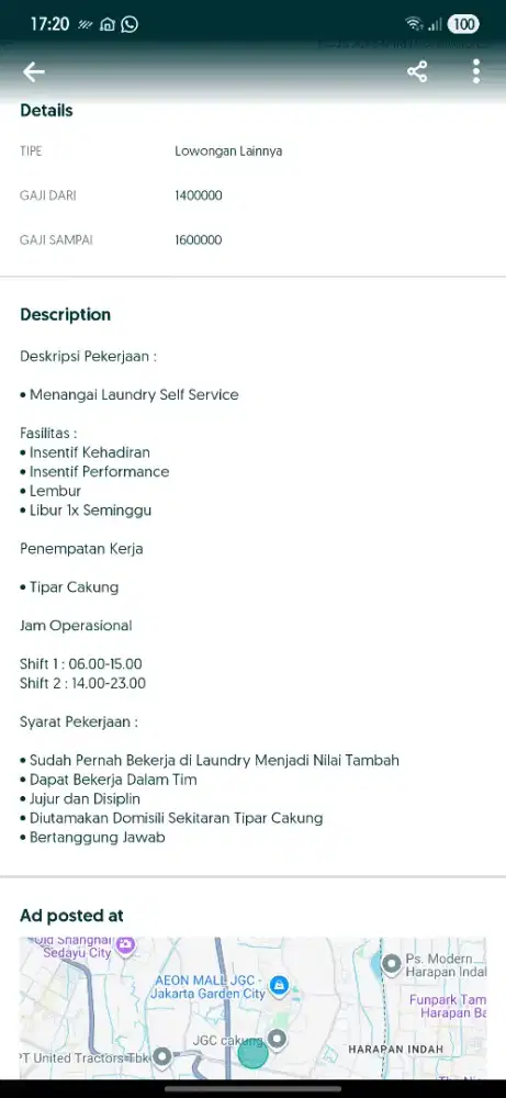 Lowongan Pekerjaan Staff Laundry Self Service