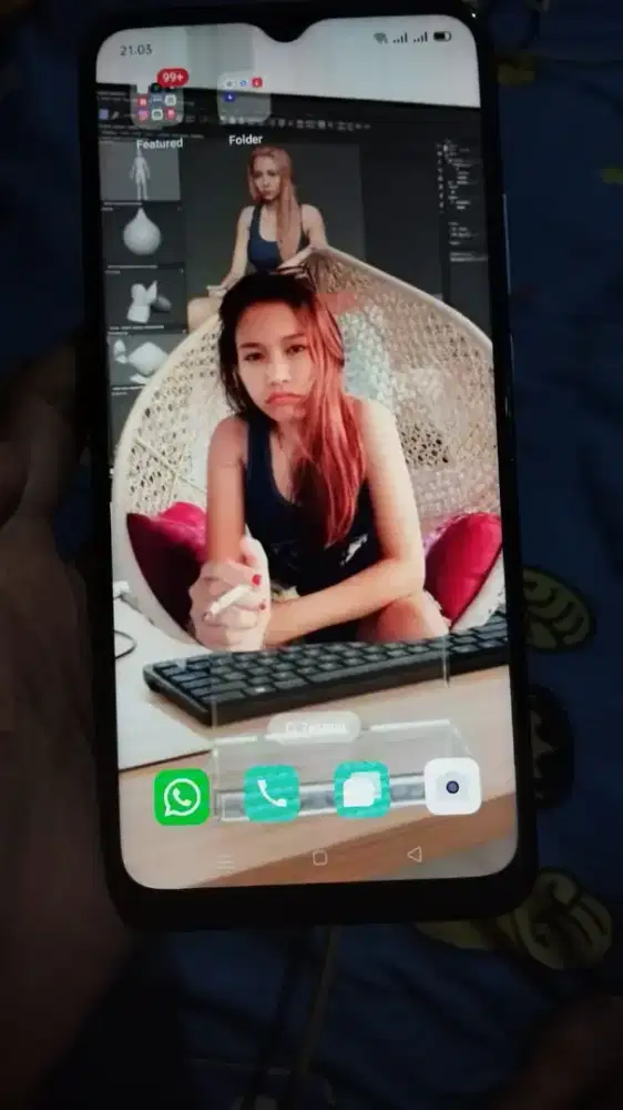 Jual Oppo A15 Hp+Casan kondisi normal Finger print nyala hp no minus