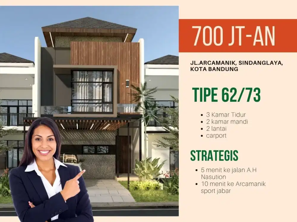 Rumah Mewah 3 KT di Arcamanik Bandung Akses Mudah