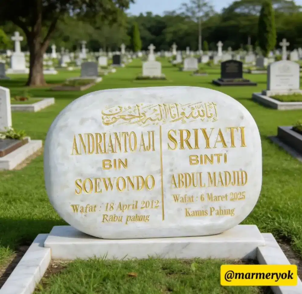 NISAN BATU MARMER BERTAHTA TINTA EMAS