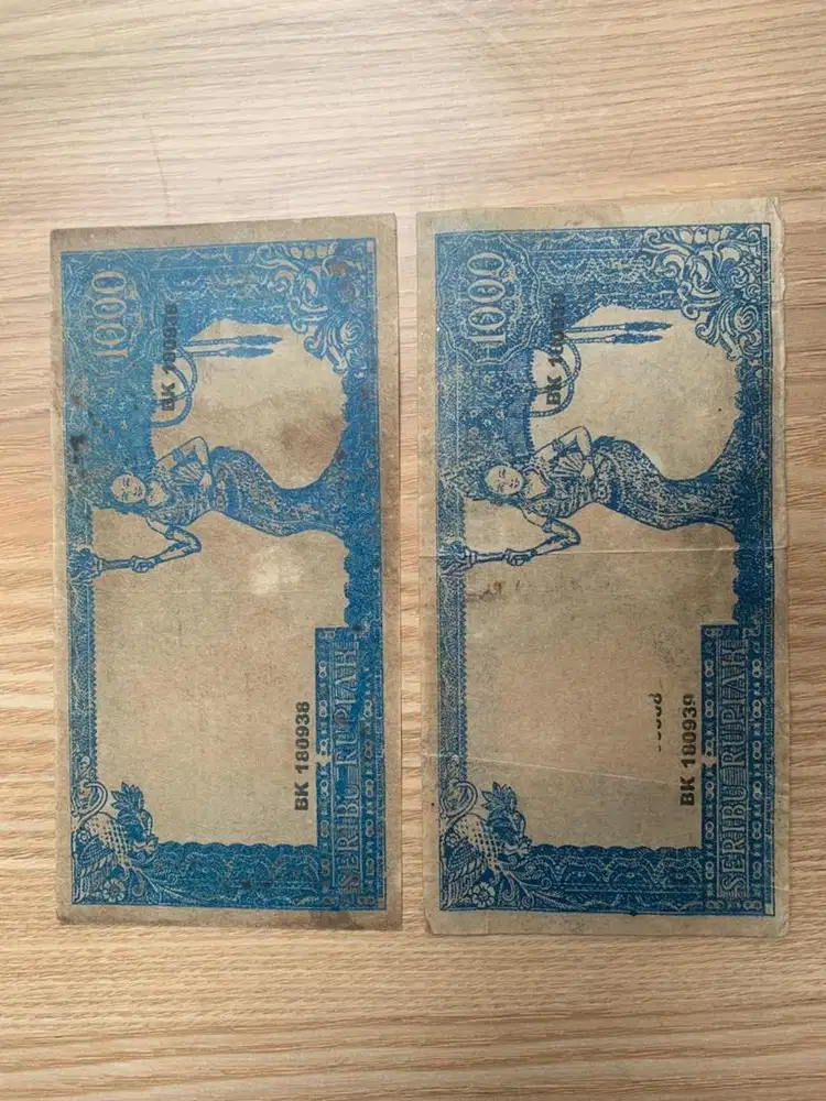 Dijual Seri 1000 Soekarno Asli 2 lembar No seri Urut