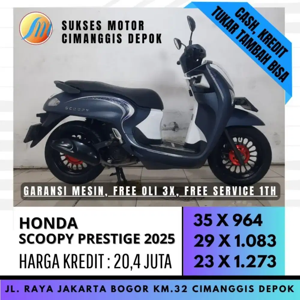 SCOOPY PRESTIGE 2025 TERMURAH DP 600 CICILAN RINGAN [SUKSES MOTOR]