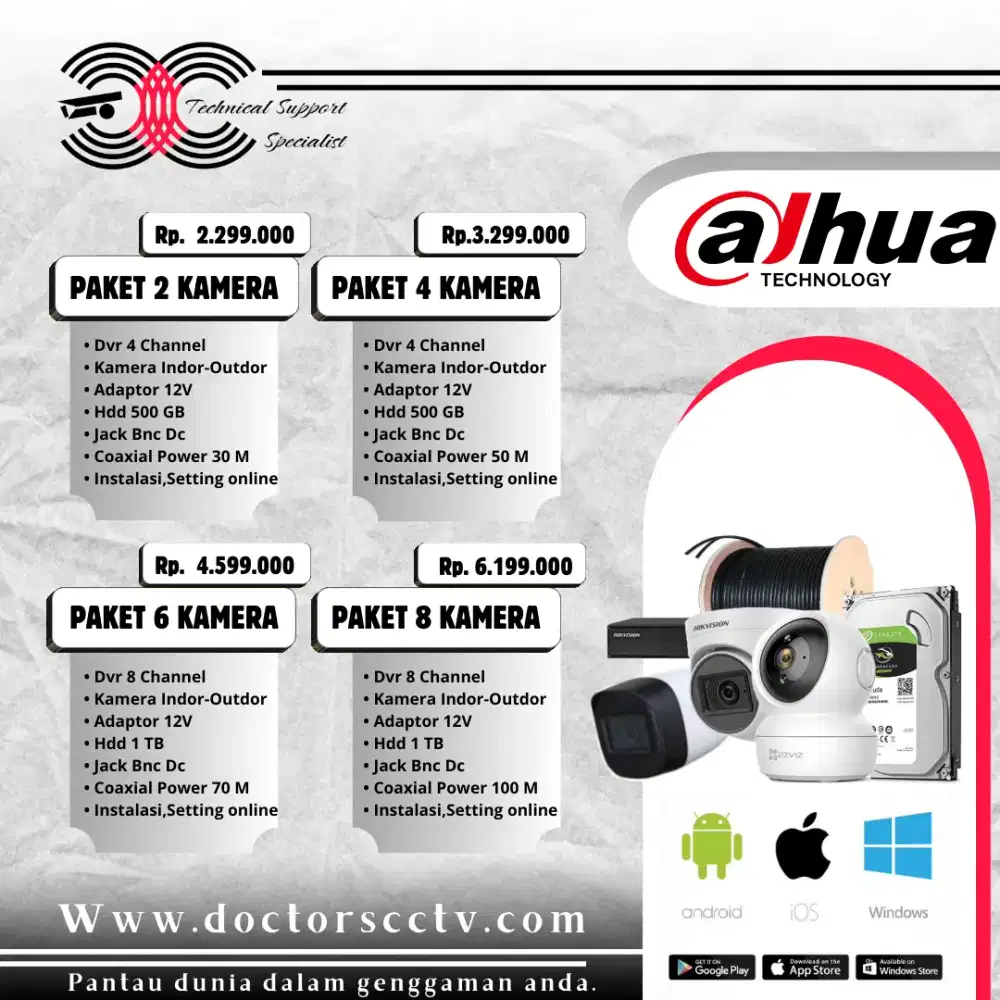 PASANG CCTV SURABAYA, PAKET CCTV KOMPLIT GARANSI RESMI