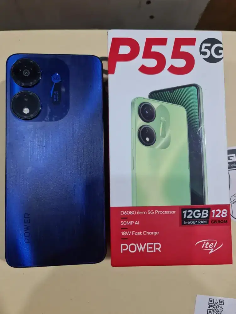 ITEL P55 5G ram 6+8/128gb lengkap