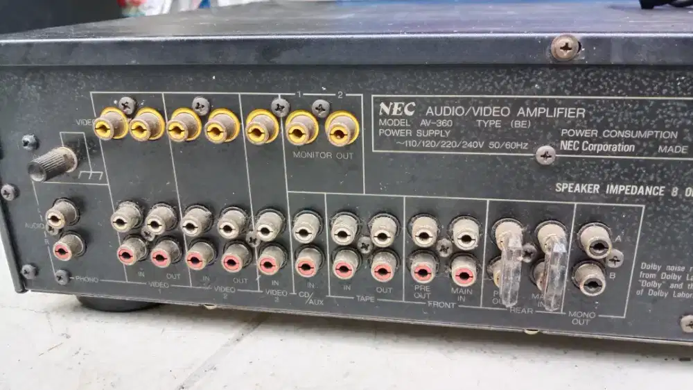 Minus nec amplifier belum keluar suara