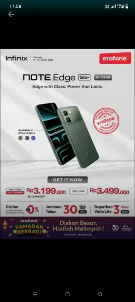 Infinix note edge 5g ( segel)