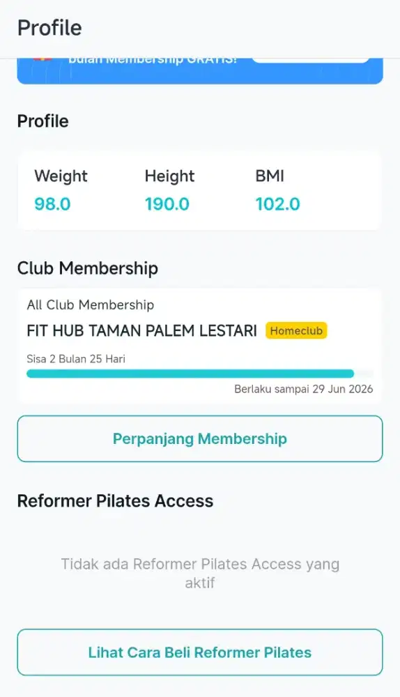 member fithub sisa 85 hari