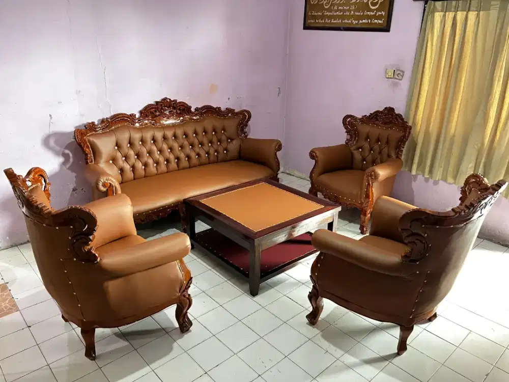 Kursi jati set coklat