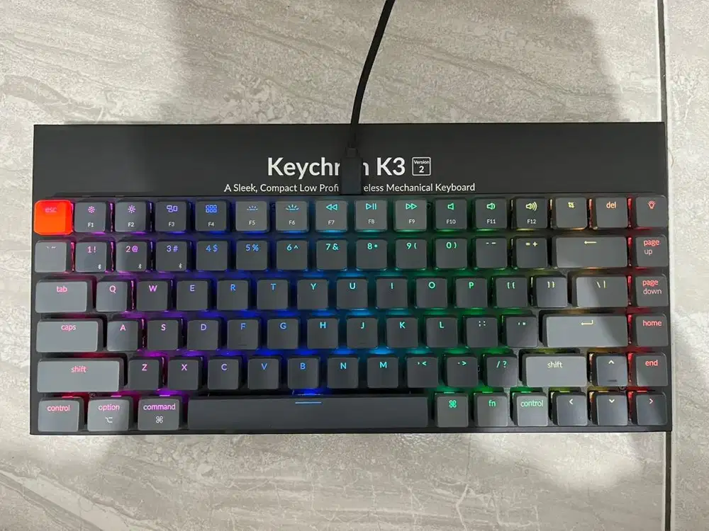 Keychrone K3 RGB Hotswap 75% Red Switch - Gaming Keyboard