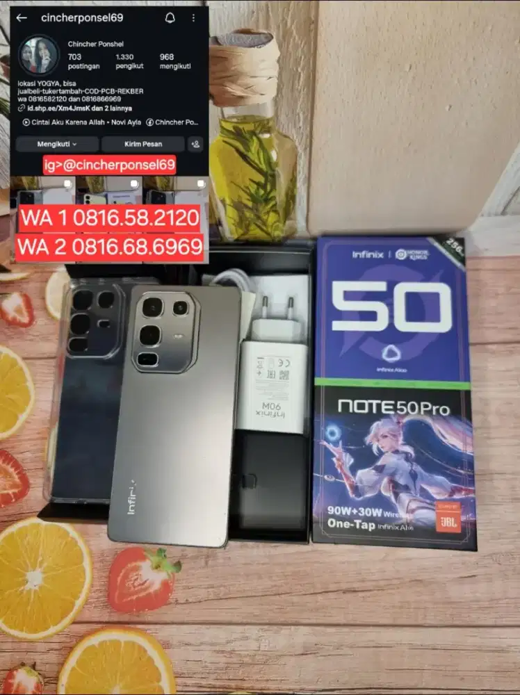Jual hp siap pakai infinix note 50 pro 8/256 garansi resmi