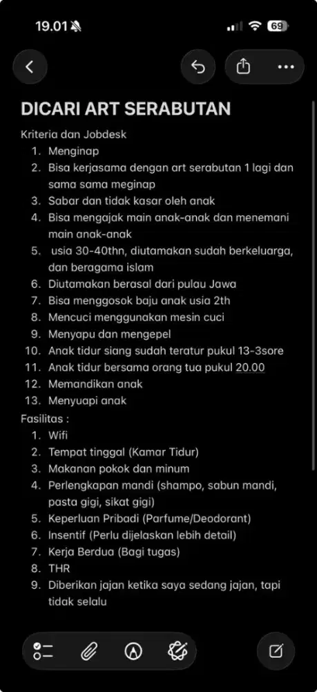 Lowongan Kerja Untuk ART serabutan