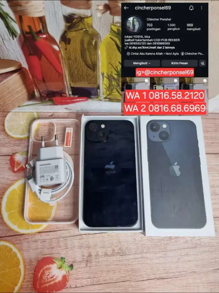 Jual hp istimewa iphone 13 Ibox 256gb siap pakai nominus