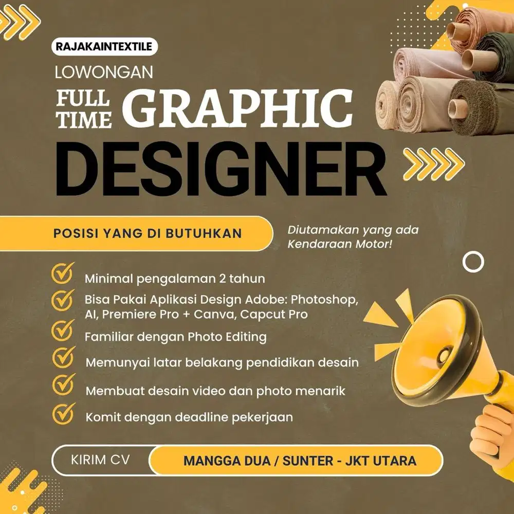 Dicari graphic designer ! Segera