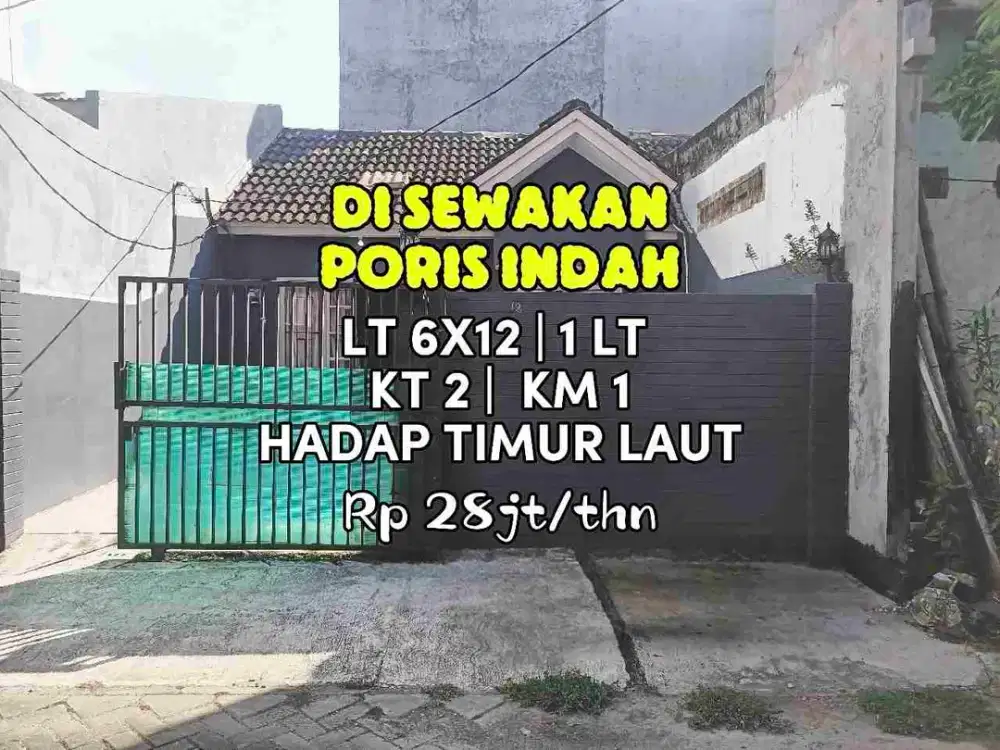 Wilson Disewakan rumah uk 6x12 di poris indah