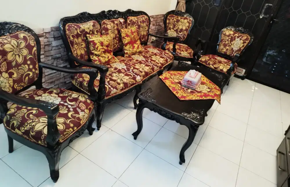 Sofa kursi Kayu jati klasik mewah