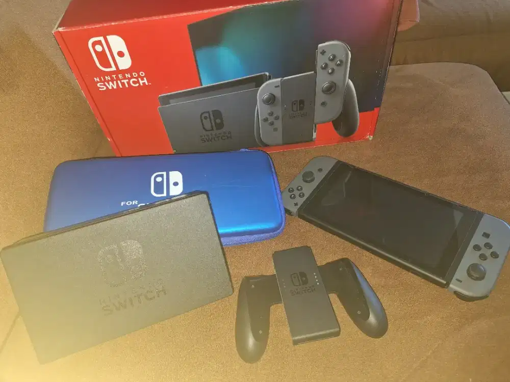 [BATAM ONLY] Nintendo Switch V2 Dual boot MicroSD 256GB Fullset +bonus