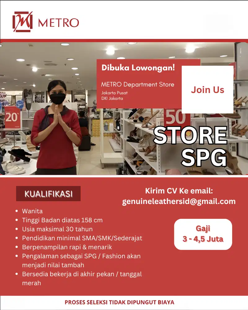 Lowongan Kerja SPG Metro Department Store