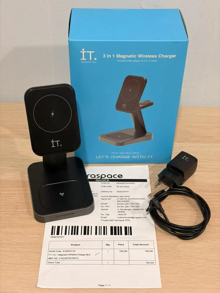 IT 3 in 1 Magnetic Wireless Charger iPhone Airpods Apple Watch