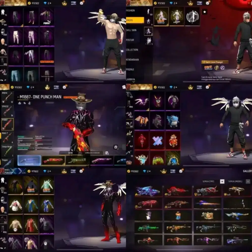 Jual akun free fire,FF sultan murah SG on max on terlaris