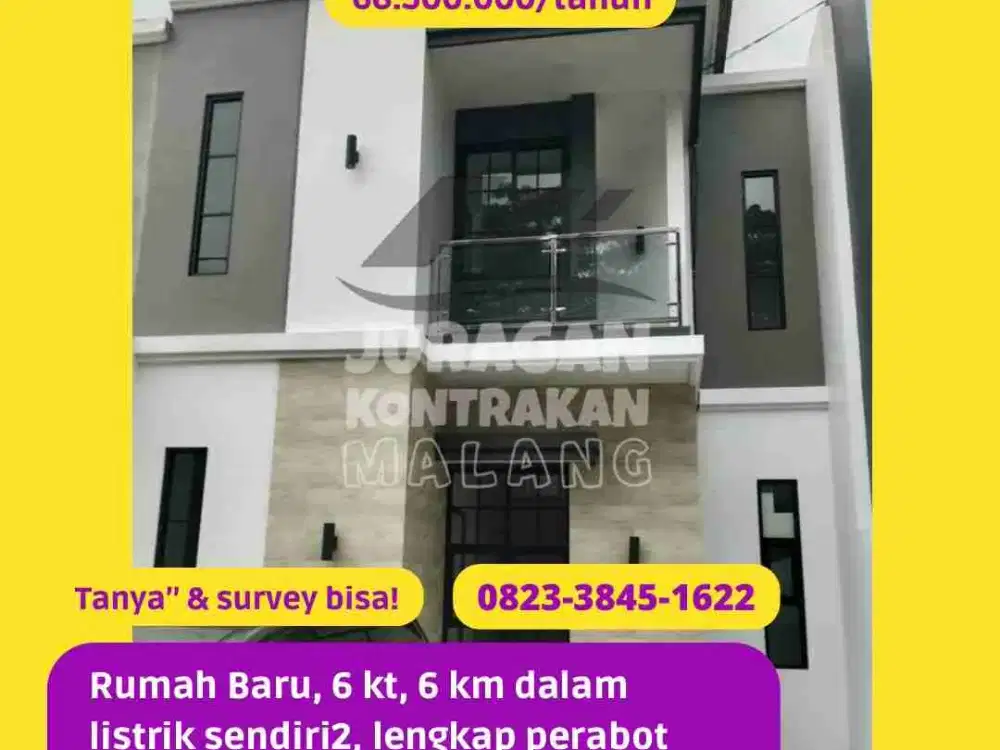 Rumah baru 6 kamar di sewakan Malang dekat Kampus
