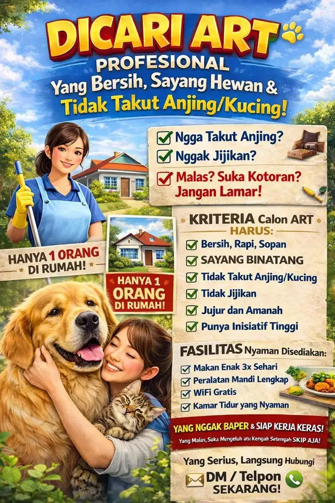 DICARI ART (Asisten Rumah Tangga)