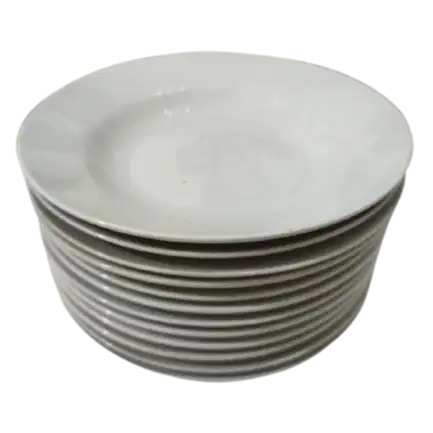 [PTII-31] Preloved Piring Keramik Diameter 23cm Putih 12 PCS / 1 Lusin