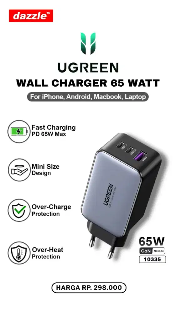 UGREEN WALL CHARGER 65 WATT (10335)