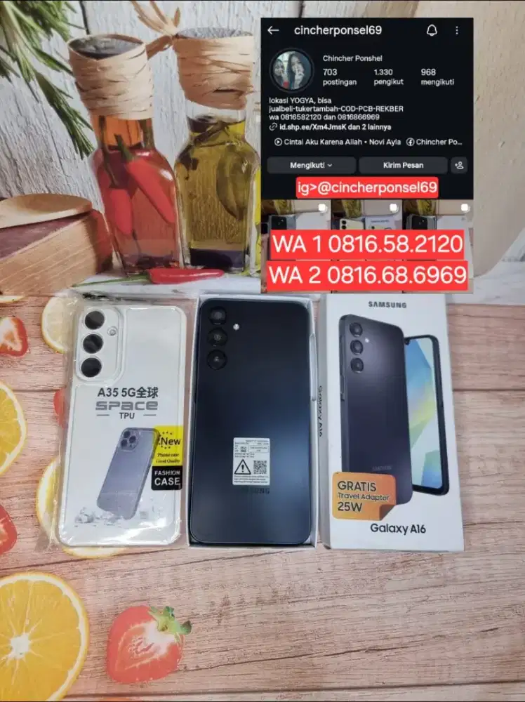 Jual hp SAMSUNG A16 ram 8gb istimewa grns resmi sampai agust 26