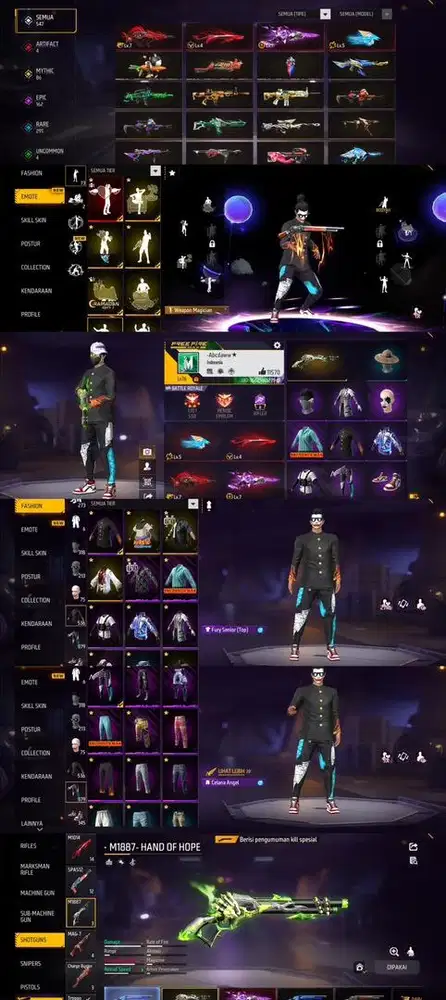 STOK AKUN FF SPEK GG MAX 3 SG LUMUT LOG GOGGLE