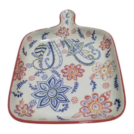 [PTII-38] Preloved Piring Keramik Segi Empat Motif