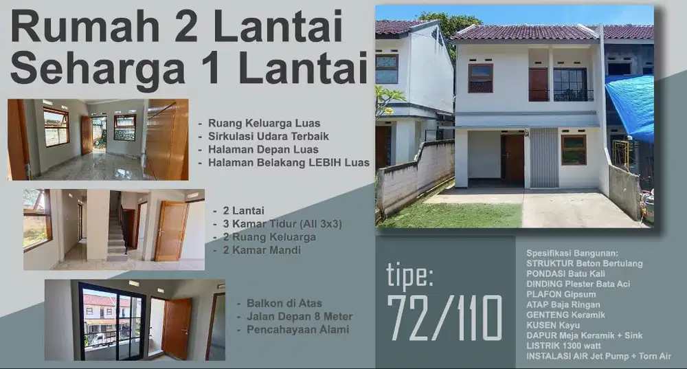Rumah Murah 2 Lantai Seharga 1 Lantai