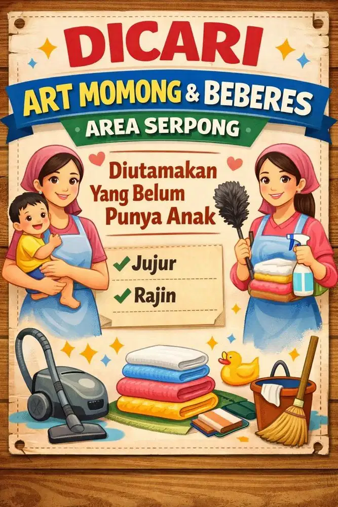 Di cari ART momong dan beberes