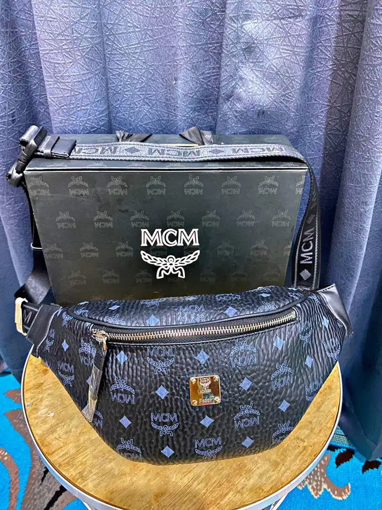 Waistbag MCM Motif Warna Black Original