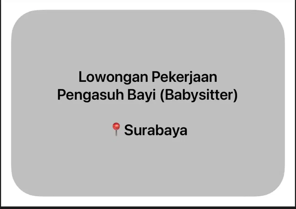 Lowongan Babysitter/Pengasuh Bayi/ART