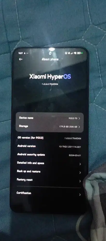 Poco F3 Snapdragon 8/256 GB second barang bagus