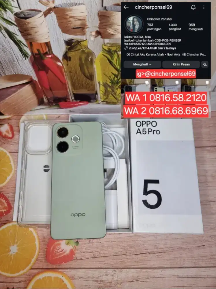 Jual hp likenew Oppo A5 Pro 8/256 istimewa grns panjang free case