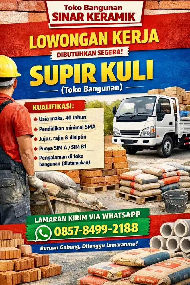 Supir kuli toko bangunan