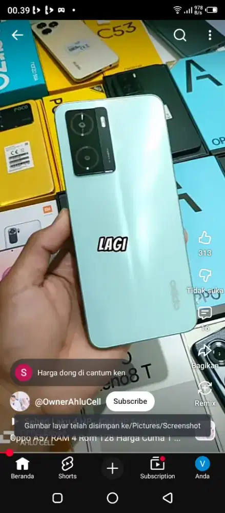 Oppo a57 warna hijau